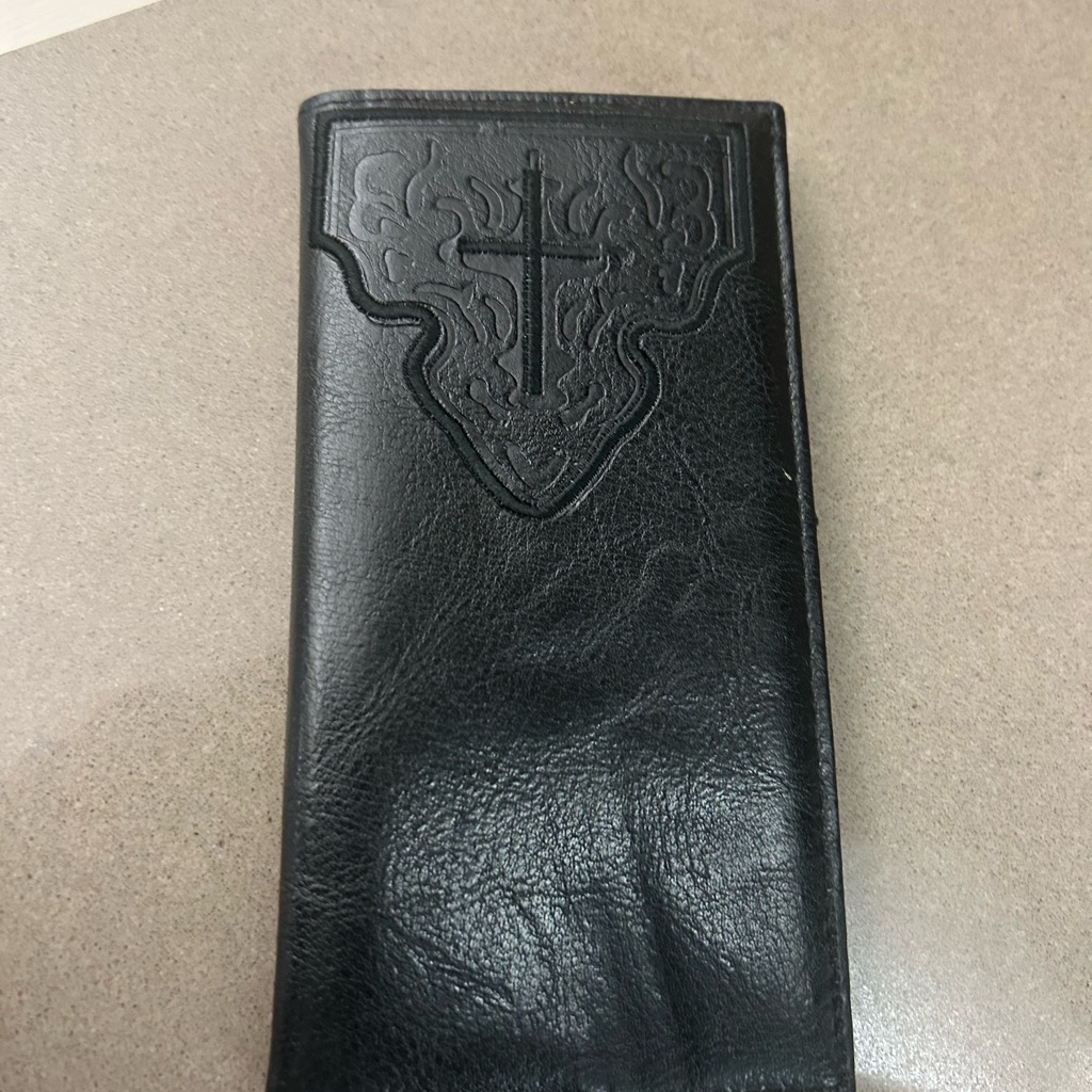 Western Embossed Black Leather Card HolderWalletExcellent Shape